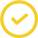 A yellow check mark in the middle of a circle.